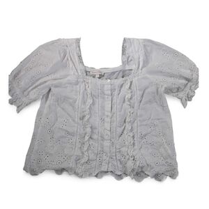 Jennifer & Grace White Eyelet Lace Women's Top XL